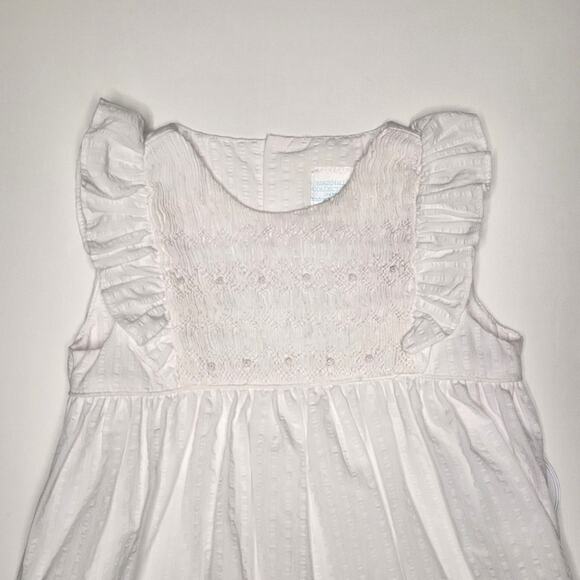 Edgehill Collection White Smocked Seersucker Dress Size 24M NWT - Picture 2 of 6